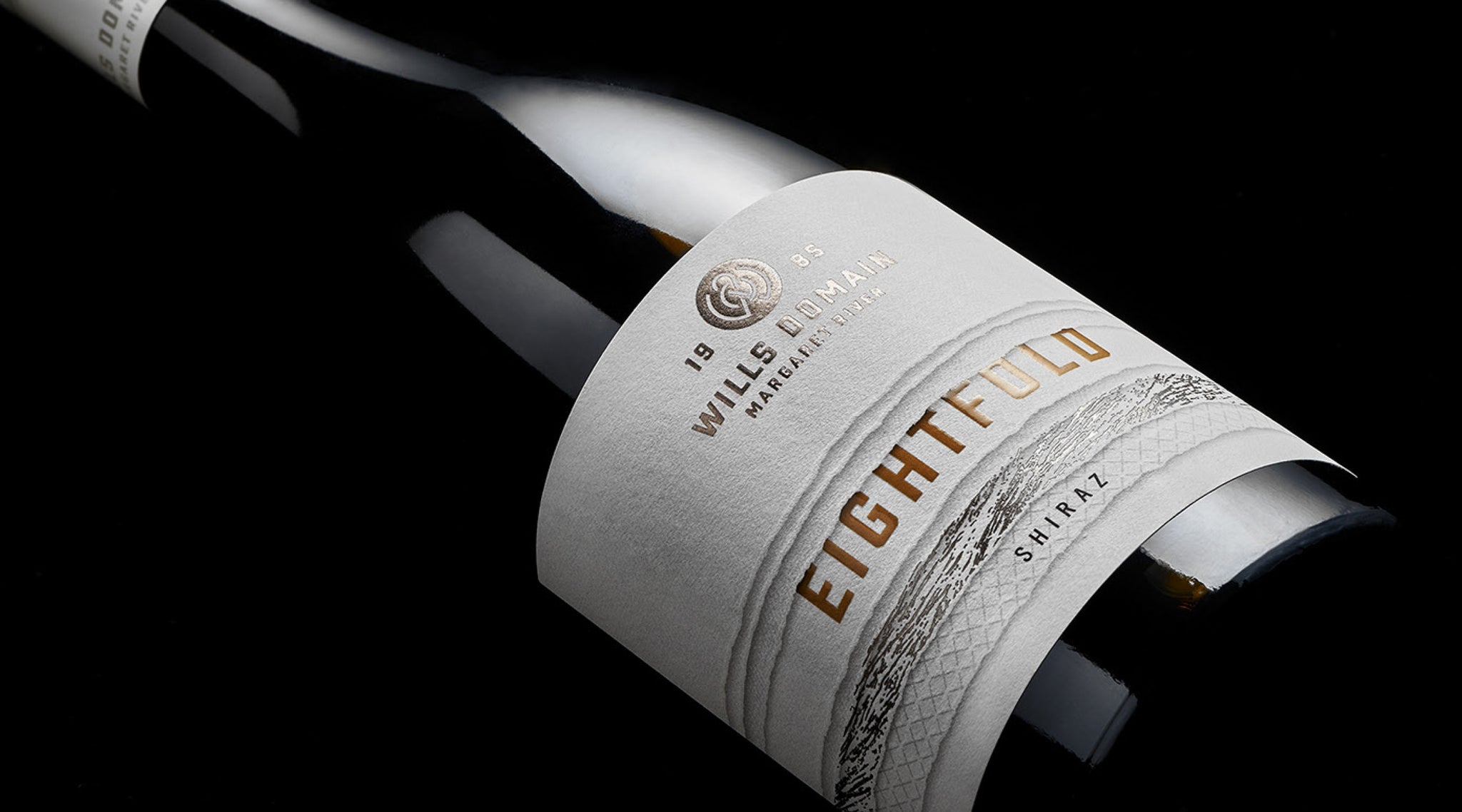 A bottle of Eightfold Shiraz from the Eightfold range by Wills Domain - a classic Margaret River Shiraz.