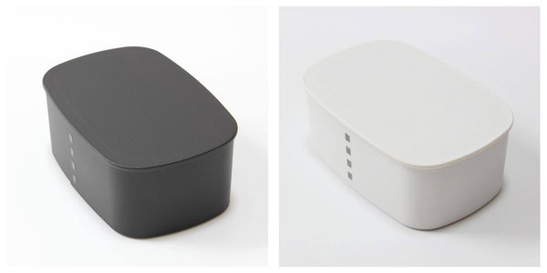 matte black and white nuri wappa 1 tier bento boxes