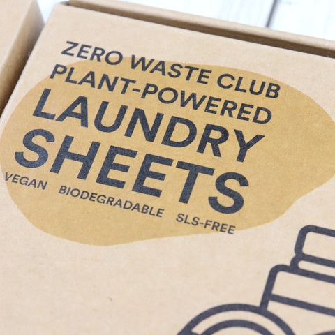 Zero Waste Club Laundry sheets in cardboard box