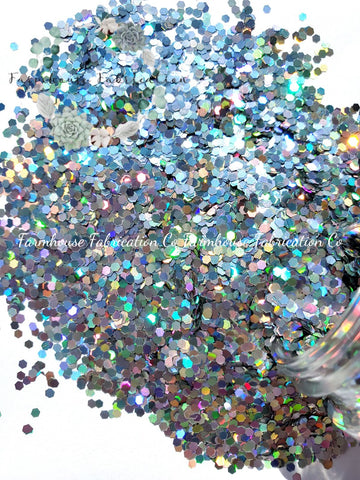 Centauri Silver :Fine Glitter Holographic (glitter sold by the pound)