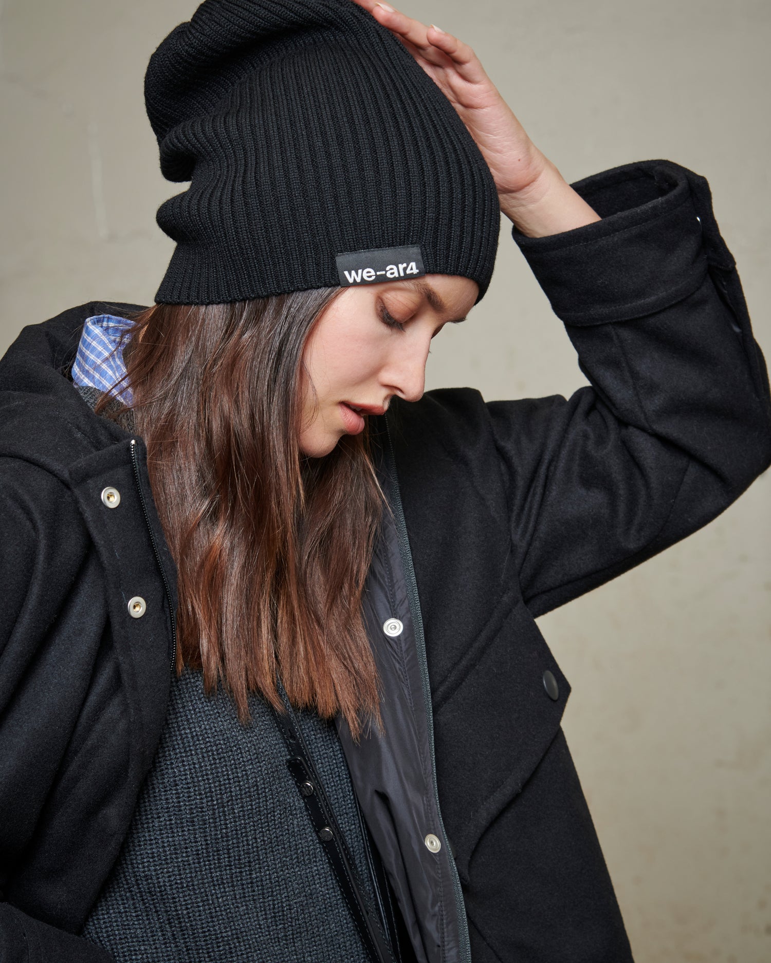 Ribbed Beanie - Black