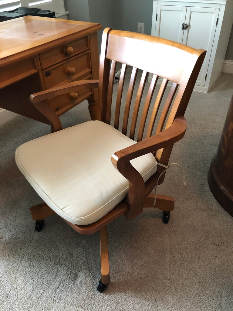 pottery barn desk chair wood