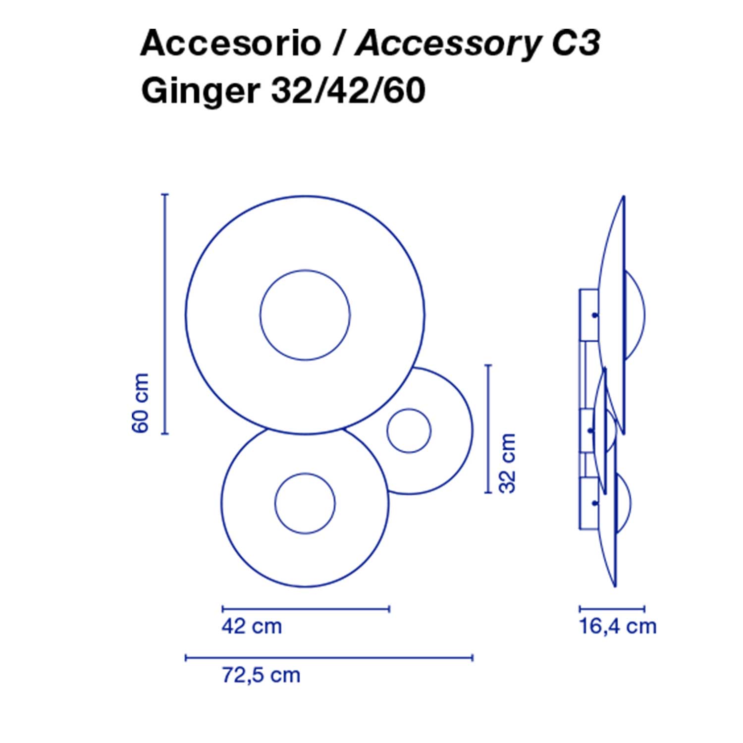 Billede af Ginger C3 20/32/42 væg-/loftlampe fra Marset