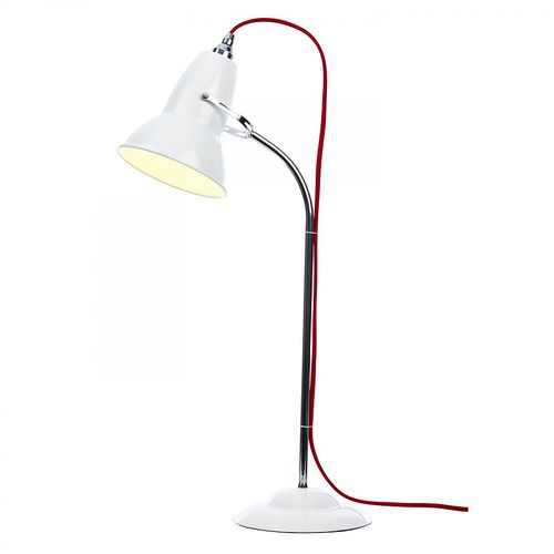 Billede af Duo hvid m. rød ledn anglepoise bordlampe