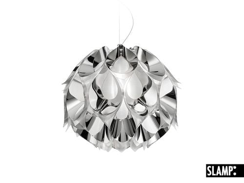 Se Flora pendel silver medium slamp hos Lamper4u