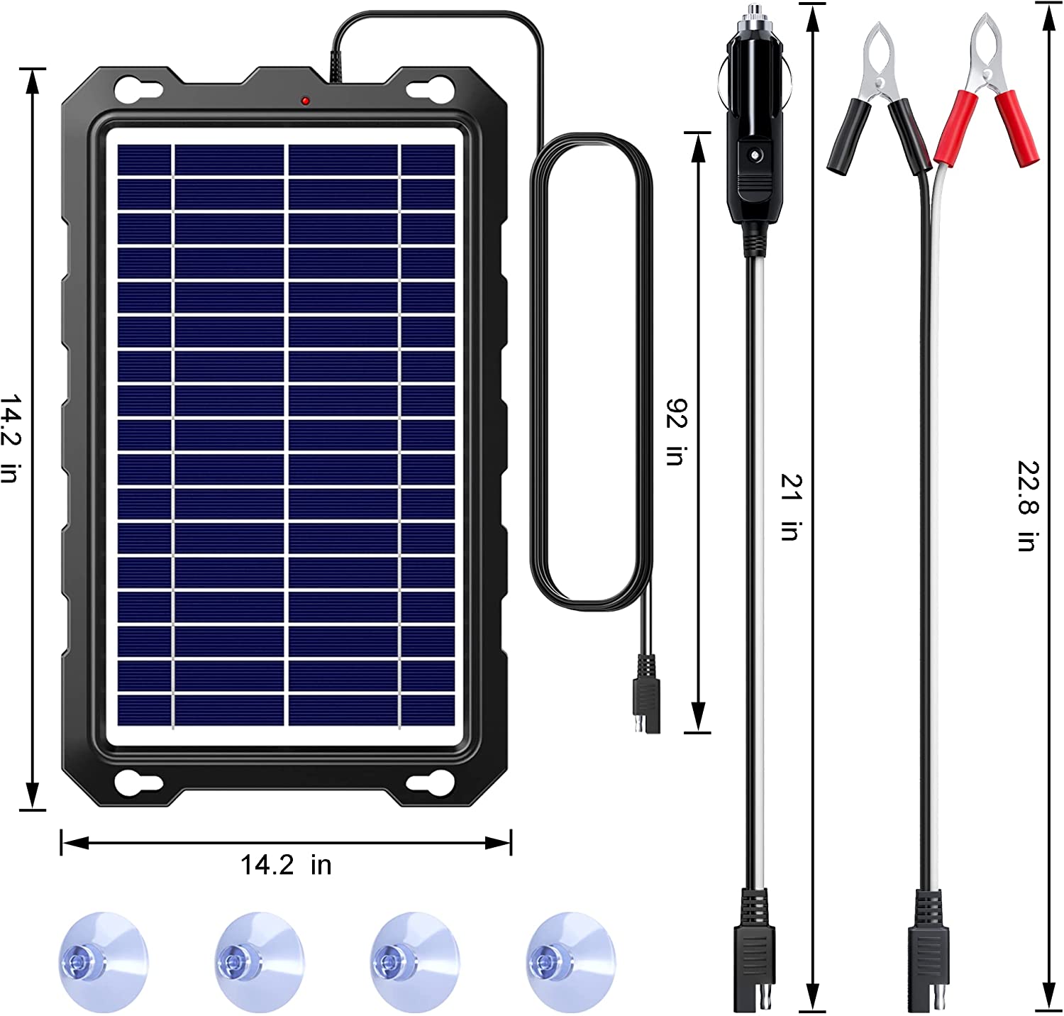 POWOXI  Solar Car Battery Charger and Solar Car Battery Maintainer