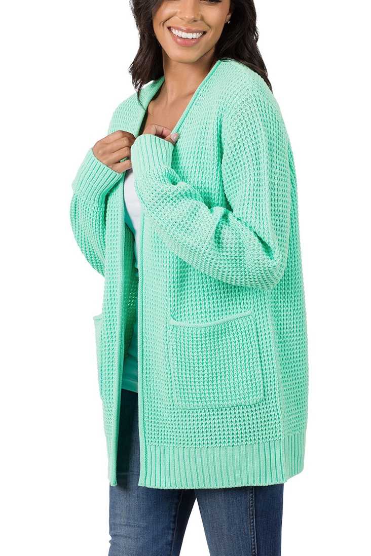 Waffle Micro Knit Jumper Shadow Mint