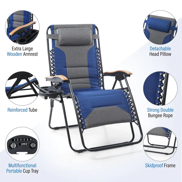 extra wide padded zero gravity chair