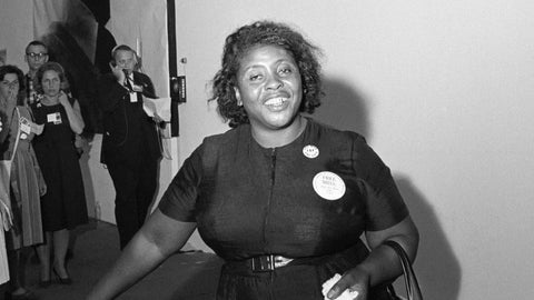 fannie Lou hamer smiling before an interview
