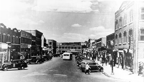 bustling Black Wall Street vintage photo. Greenwood in Tulsa, Oklahoma before it's destruction
