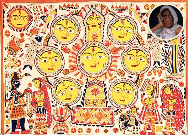 Kohbar/Nuptial Champar depiction by Legendary Artist Sita Devi (Padma Shri, 1981)