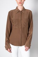 Silk Shirt With Wrap Snap - URSALA SP23