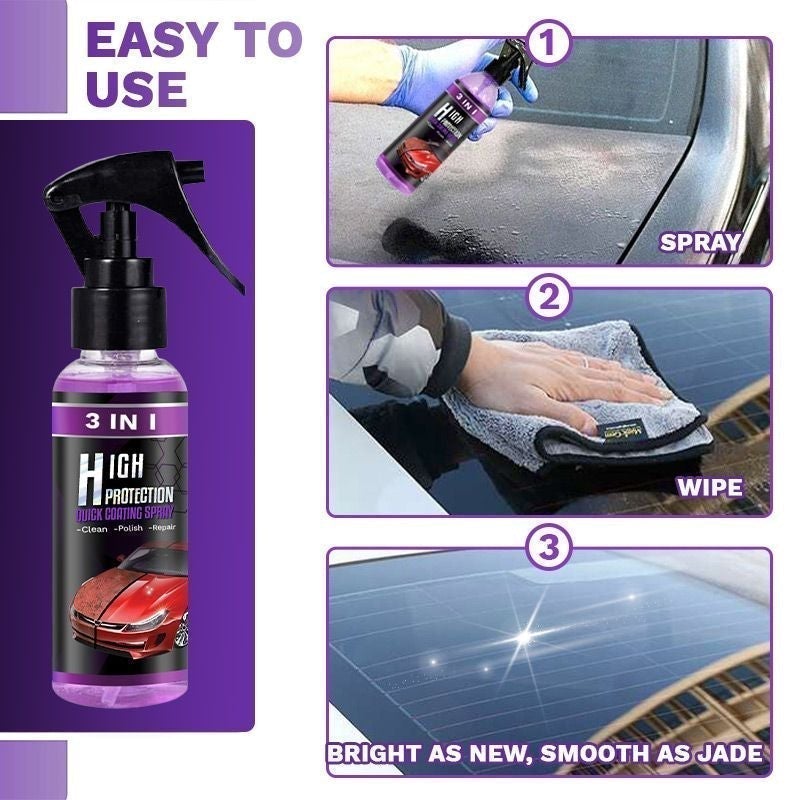 Quick Ceramic Coating - Car Wax Polish Spray Superhydrophobic Hybrid Liquid glass Solutions Ceramic Polish and Wax carnauba car wax