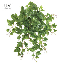 19" UV Protected PVC Grape Leaf Bush x 30 Green