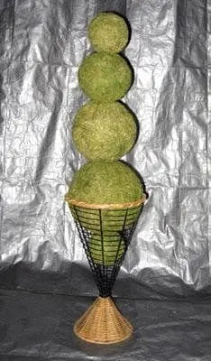 Artificial Topiary Cone Moss Balls x 5 Arranged