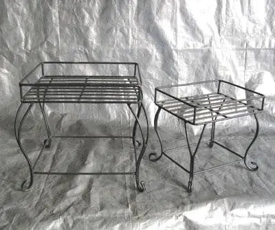 Metal Plant Stands Set of 2 Square Design