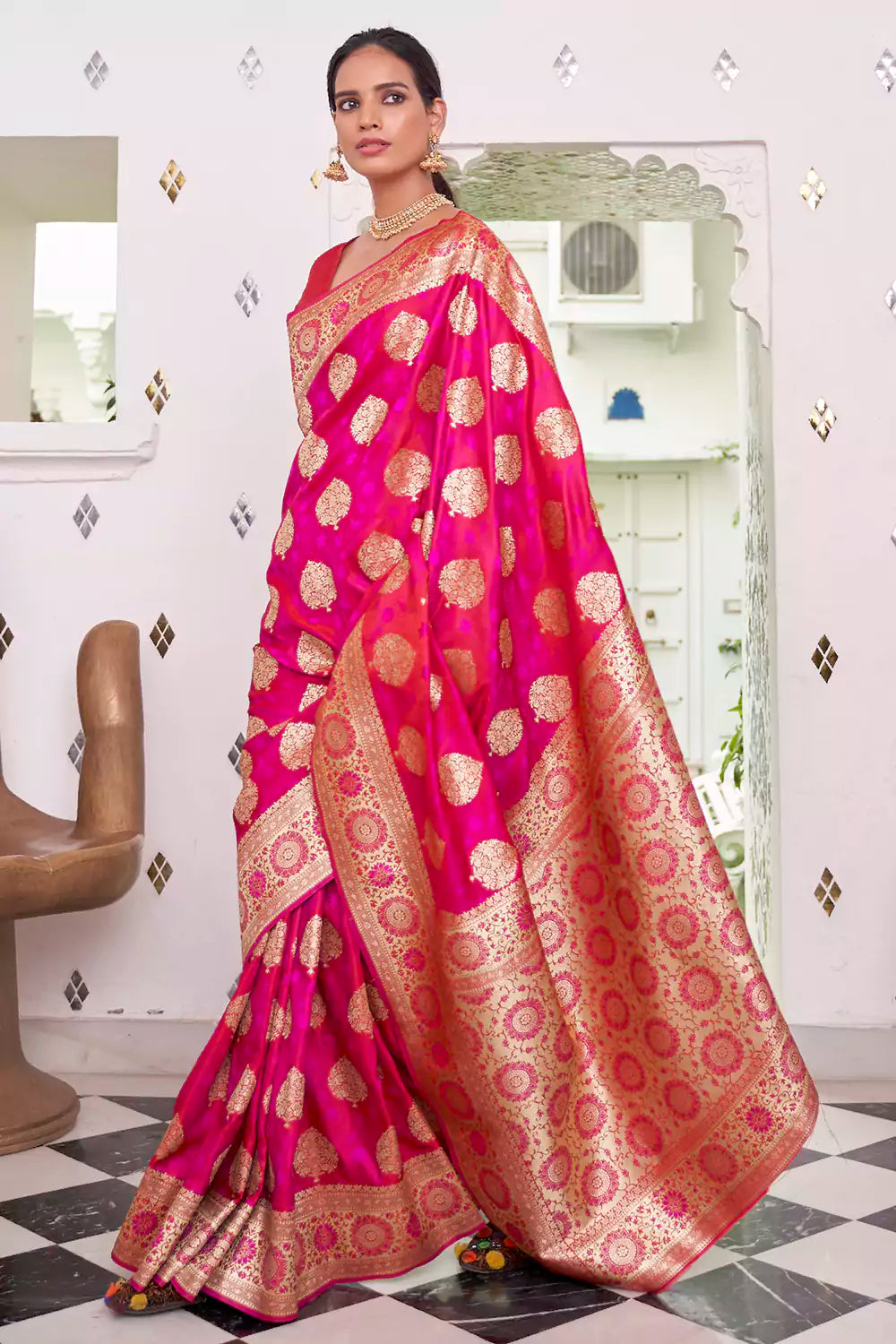 Pure Satin Silk Modern Digitally Printed saree | Bholi Sarees