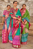 Fabulous Green & Pink Soft Cotton Silk Patola Saree