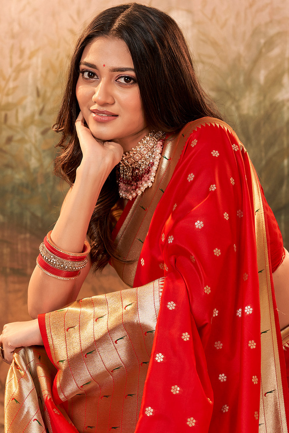 Anushka Pimputkar in Red Paithani Silk Woven Saree – TASARIKA - India's  Most Loved Sarees!