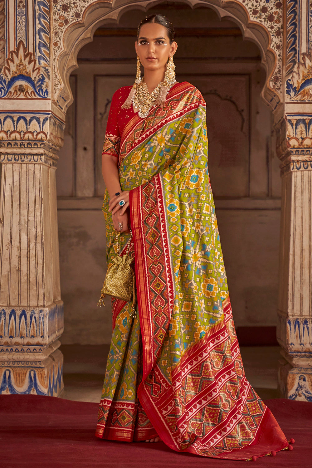 Buy Red Sarees for Women by Indie Picks Online | Ajio.com