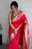 Pink Soft Silk Saree With Zari Weaving