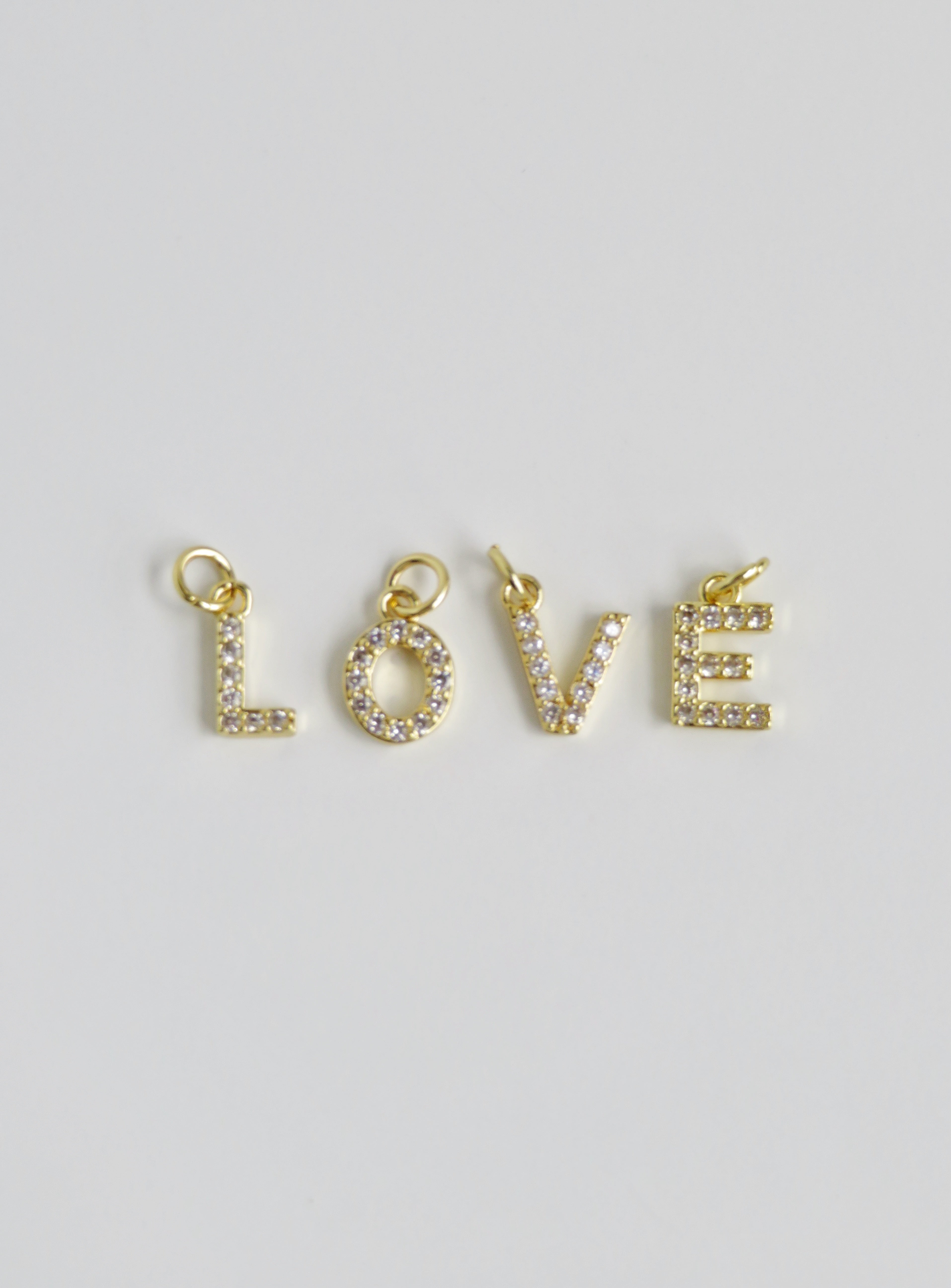 Diamond Initial Charms with Hoop
