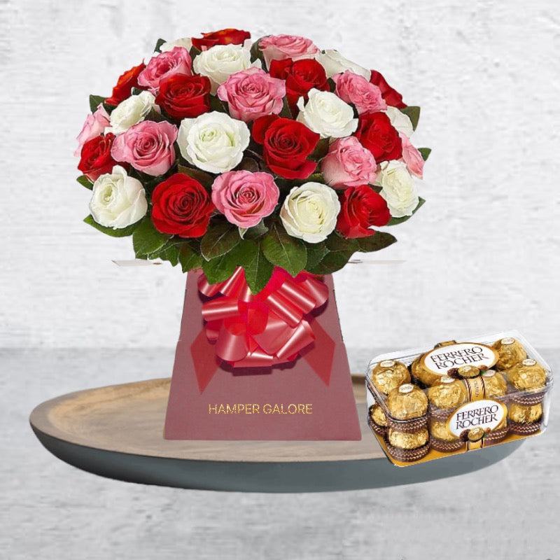 Red Chocolate gift box hamper Lindt bouquet premium – hampergalore