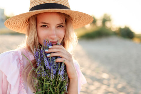Girl with Lavender Plant