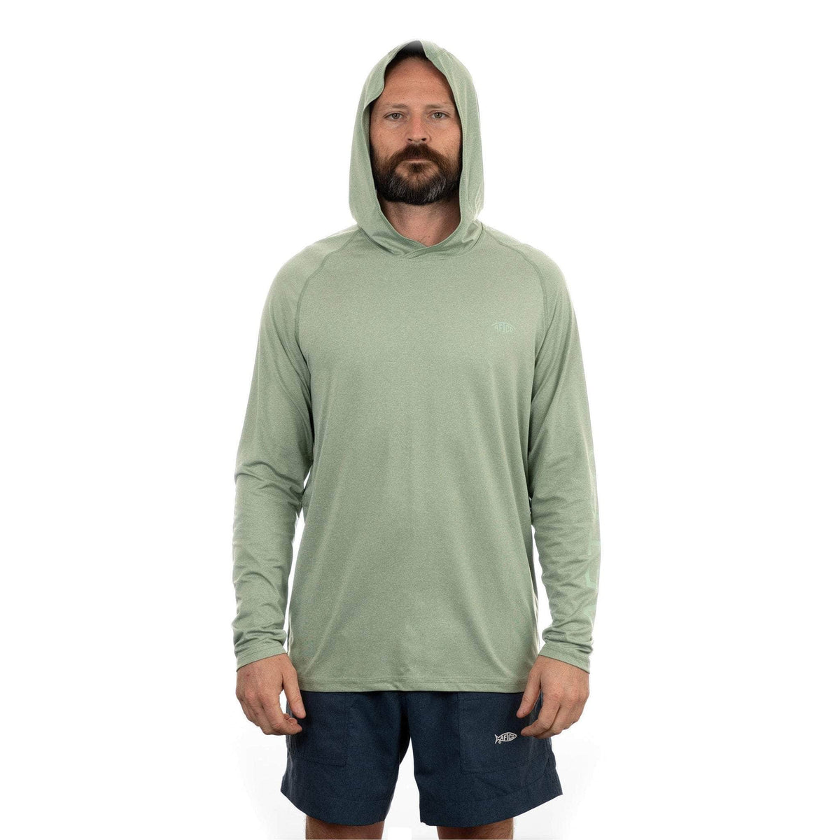 Aftco Jason Christie Performance Hooded LS Shirt Olive, 47% OFF