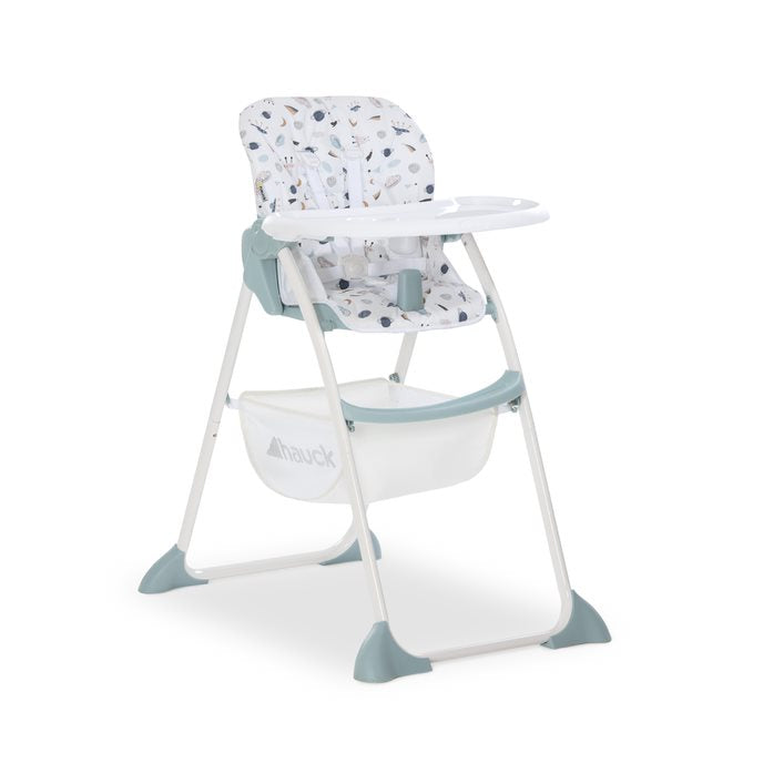 hauck AlphaPlus Grow Along Wooden High Chair Seat with Grey Removable Tray  Table for Babies 6 Months and Up, Walnut Chair Grey Tray