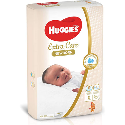 Huggies Extra Care Newborn Jumbo Pant Diapers Size 2 (5-8 kg) - 64 Pieces, Peekaboo