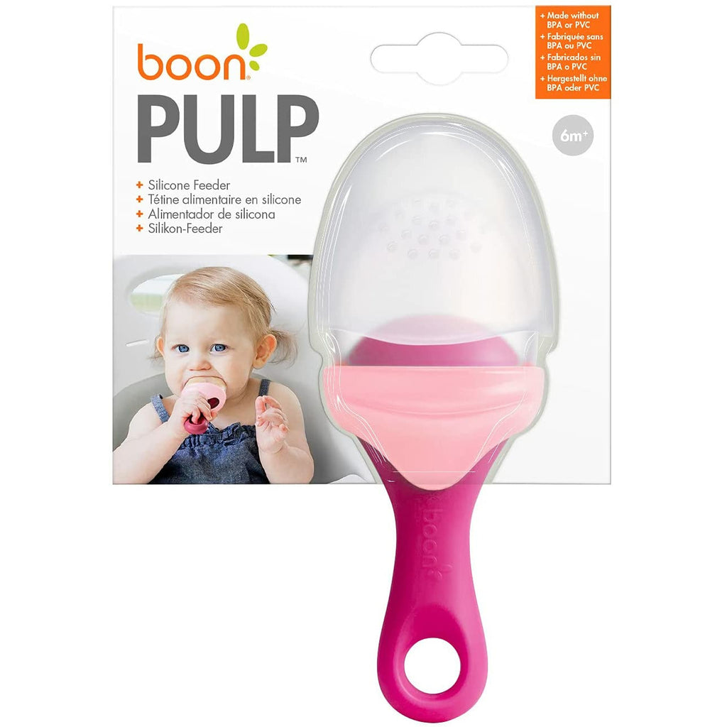 Boon Pulp Silicone Feeder with cover baby mushed food feeding baby