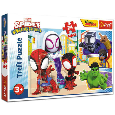 Trefl Puzzle 3 in 1 Marvel Spiderman Spider force (20,36,50 Pieces)  Multicolor Age- 3 Years and Above - Peekaboo