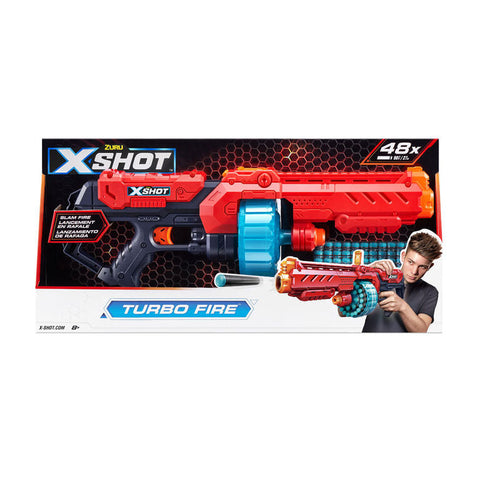 Excel 2 Reflex 6 + 2 Kickback (4 Pack + 48 Darts + 3 Shooting Targets) by  ZURU, X-Shot Red Foam Dart Blaster, Toy Blaster, Rotating Barrels, Toys for