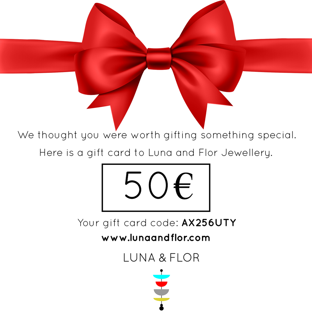 Luna and Flor Printable Digital Gift Card 50€