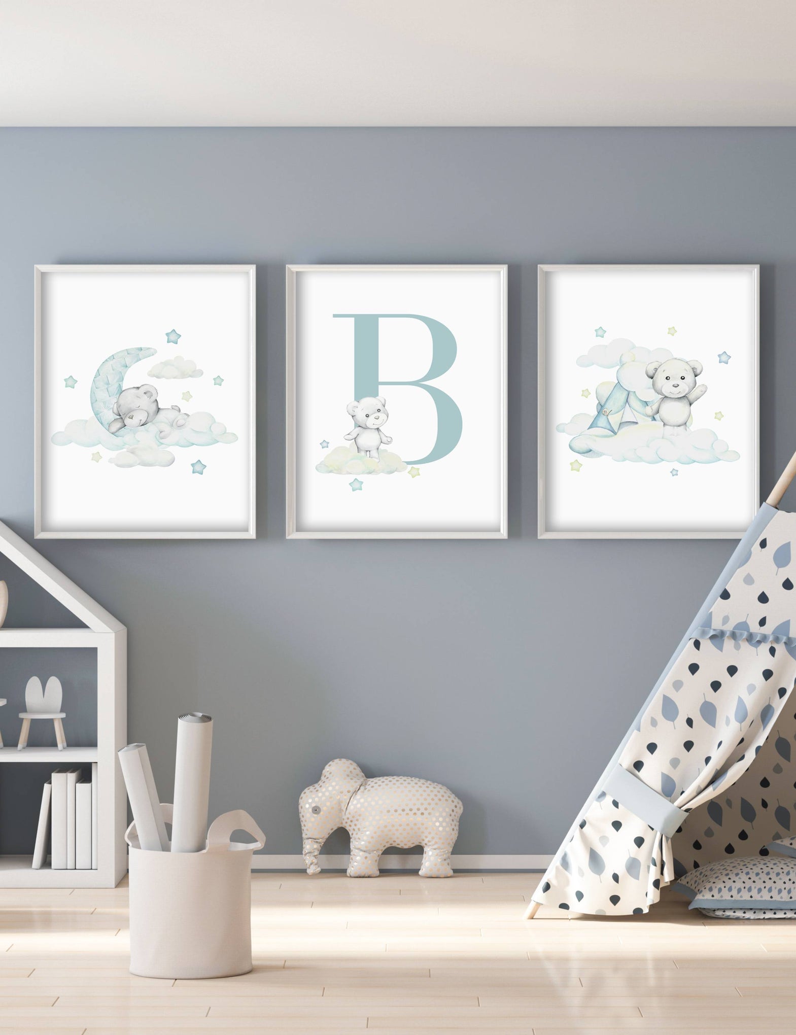 Blue Sleeping Teddy Print – Unforgettably Framed