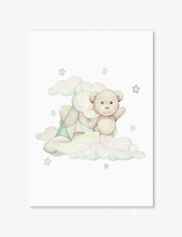 Blue Sleeping Teddy Print – Unforgettably Framed