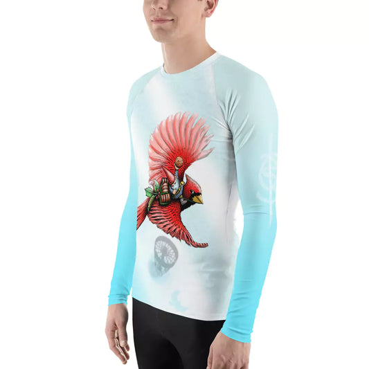 Printful SkeetDesigns | GnomeDriven | Men's Long Sleeve T-Shirt | Blue Jay Rider | Disc Golf Apparel Red / XL