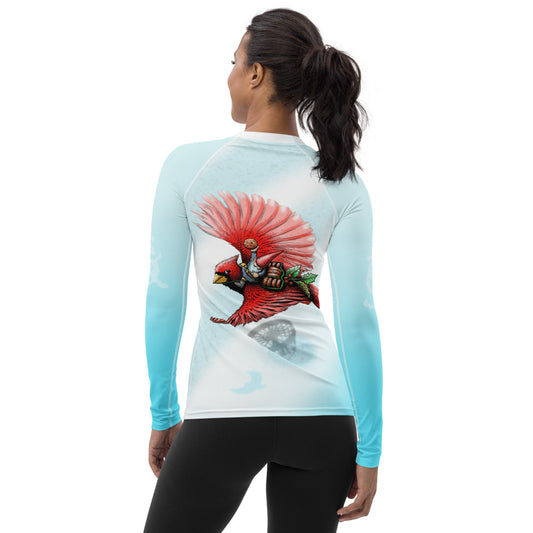 Printful SkeetDesigns | GnomeDriven | Men's Long Sleeve T-Shirt | Blue Jay Rider | Disc Golf Apparel Red / XL