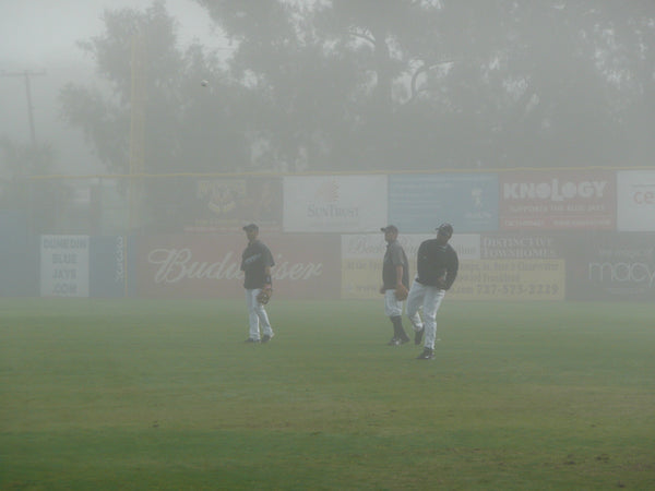 The Toronto Blue Jays on a foggy day at spring training in 2008 (photo by Jesse Spector)