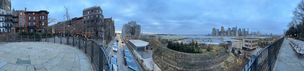 Panoramic view from the Remsen Street end of the Brooklyn Heights Promenade