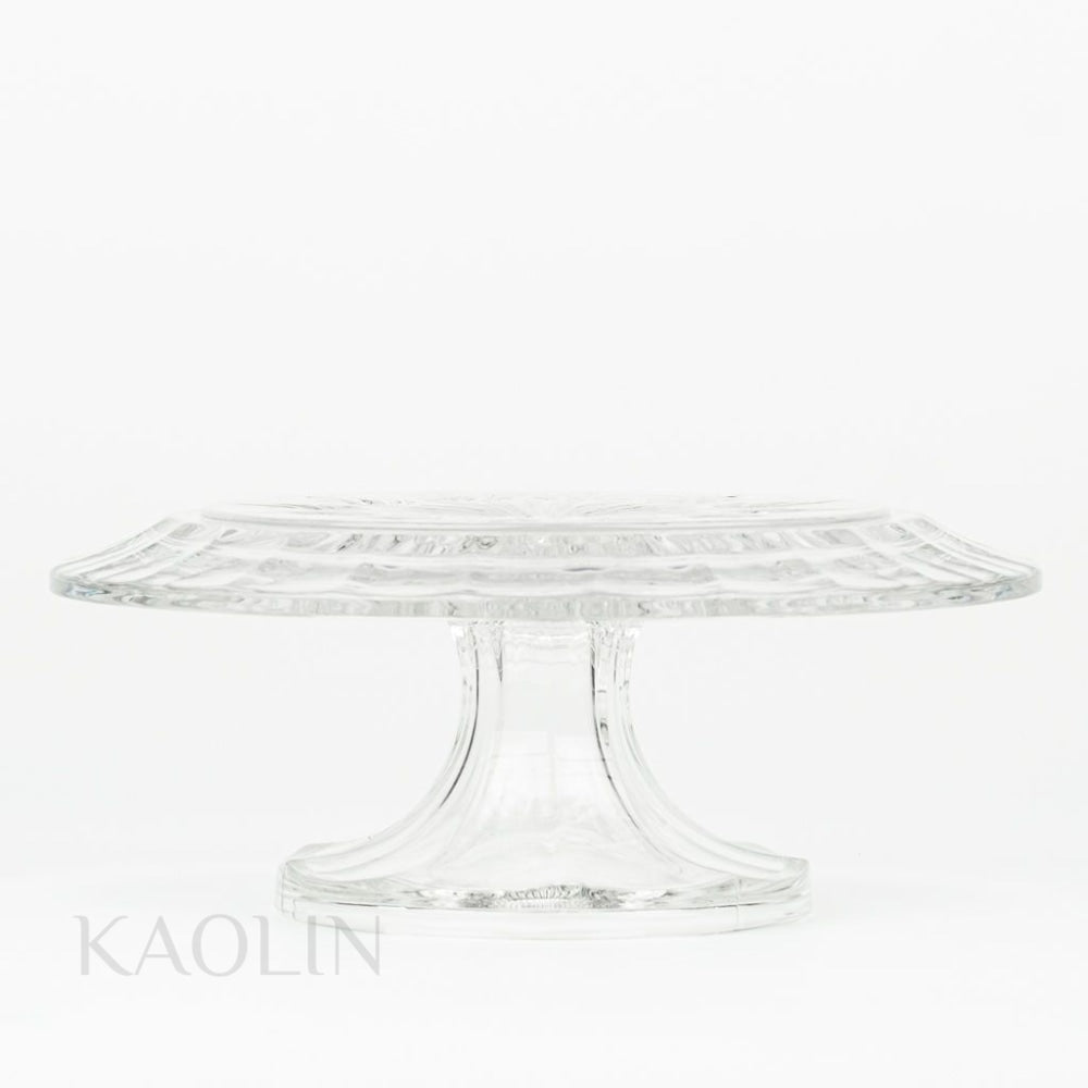 Tulipe Plat A Gateaux Avec Cloche Crystal Bohemia Kaolin