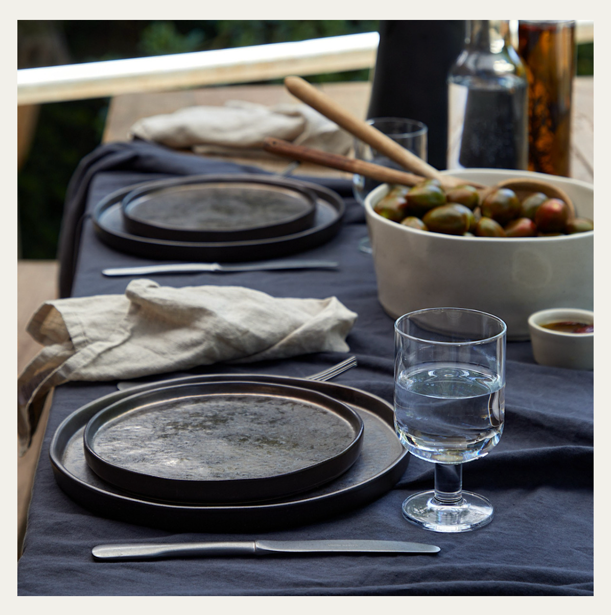 Layered 'Metal' and 'Stone' tableware form Costa Nova.