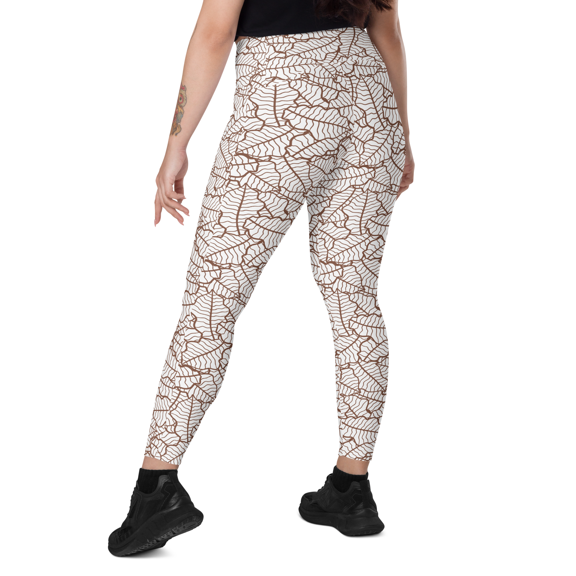 Colorful Fall Leaves | Seamless Patterns | All-Over Print Crossover Leggings with Pockets - #5