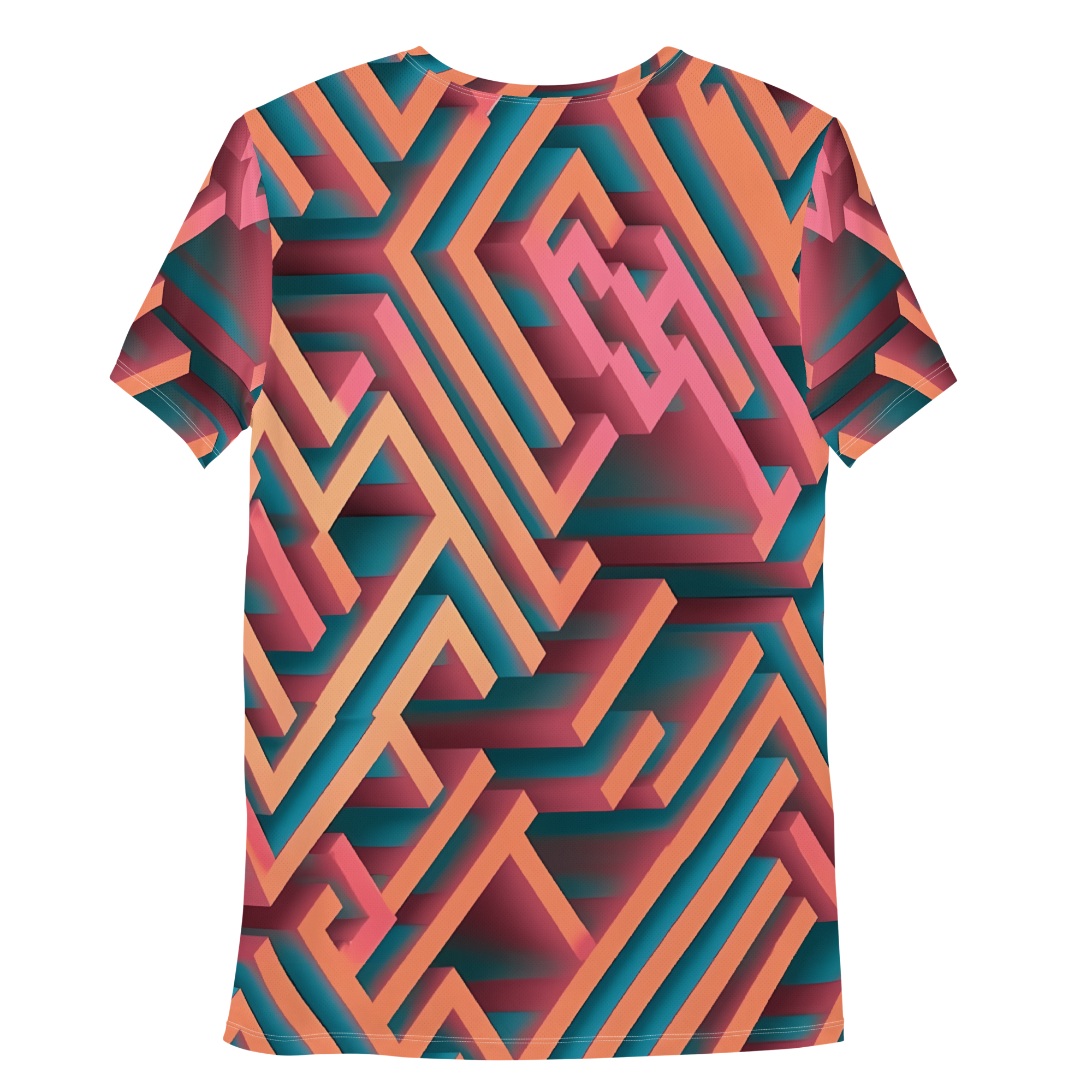 3D Maze Illusion | 3D Patterns | All-Over Print Men's Athletic T-Shirt - #1