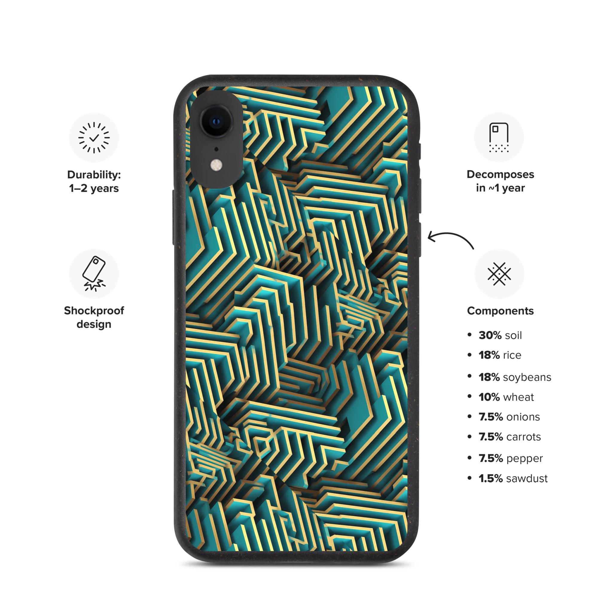 3D Maze Illusion | 3D Patterns | Speckled Case for iPhone - #5