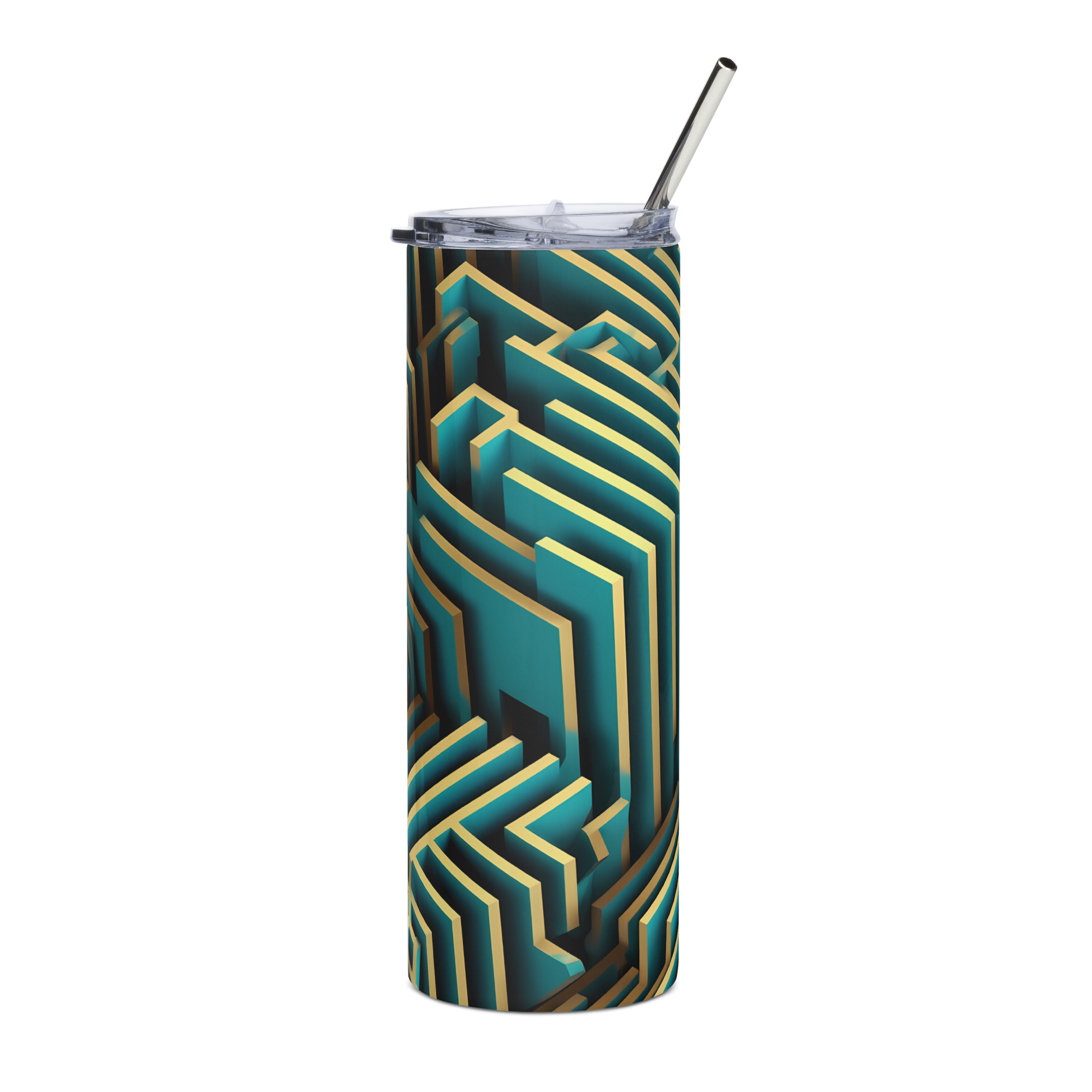 3D Maze Illusion | 3D Patterns | Stainless Steel Tumbler - #5