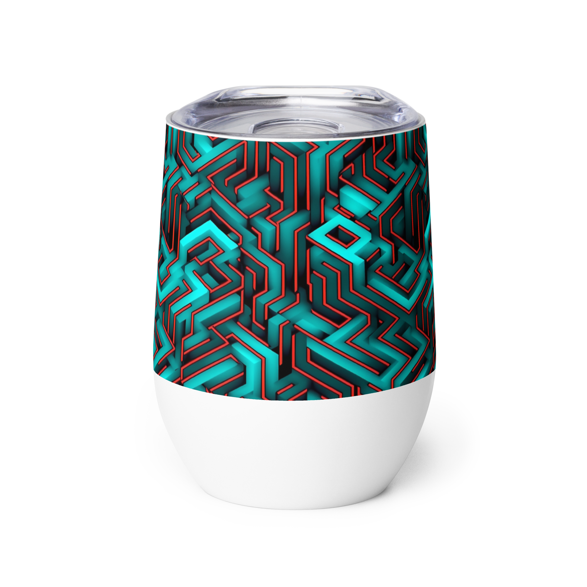 3D Maze Illusion | 3D Patterns | Wine Tumbler - #2