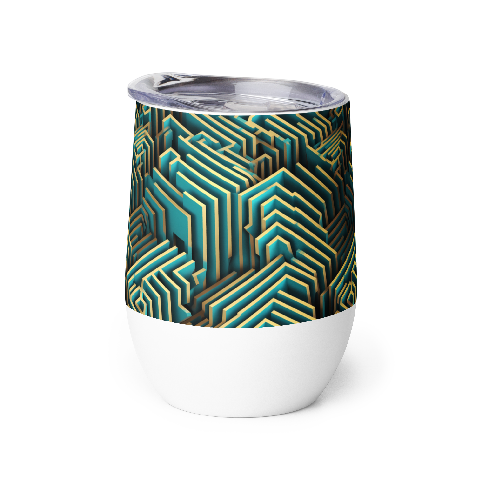 3D Maze Illusion | 3D Patterns | Wine Tumbler - #5