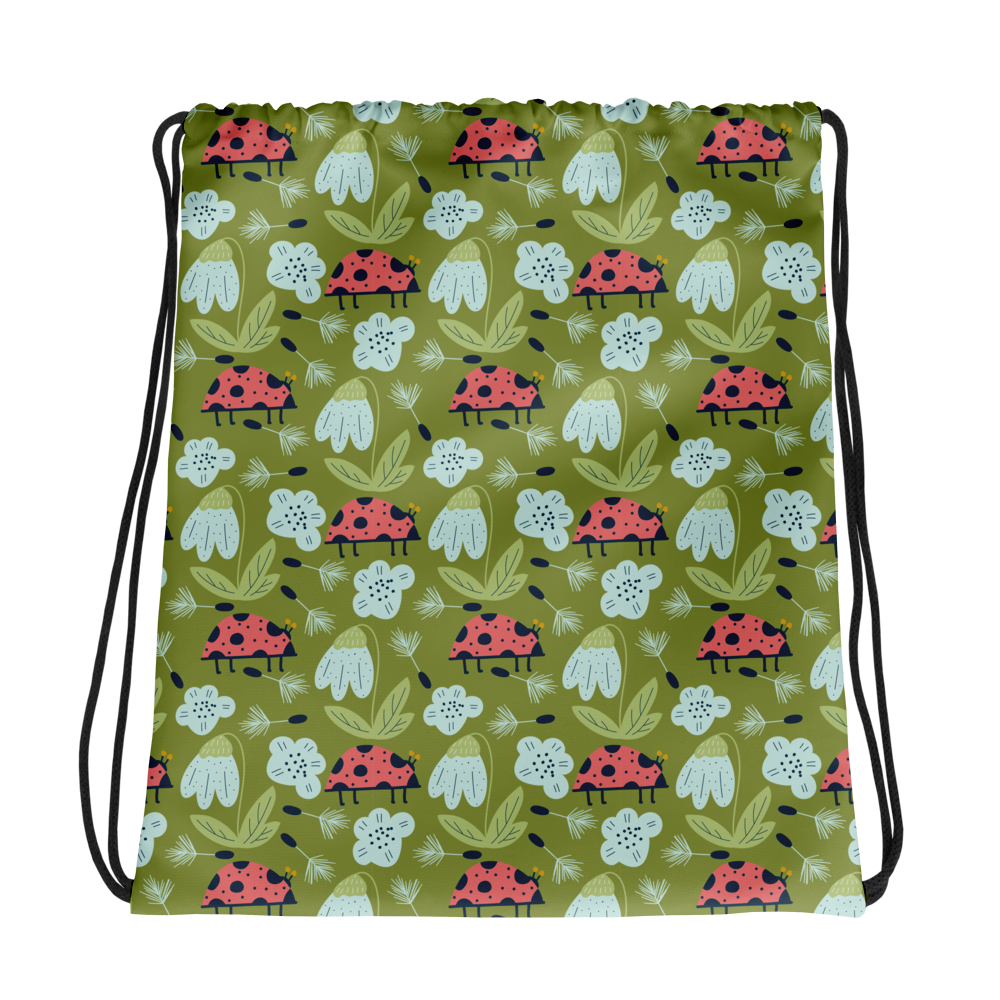 Scandinavian Spring Floral | Seamless Patterns | All-Over Print Drawstring Bag - #5